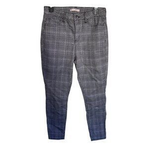 So High Rise Plaid Jeggings Houndstooth Size 9 29W Cotton Blend